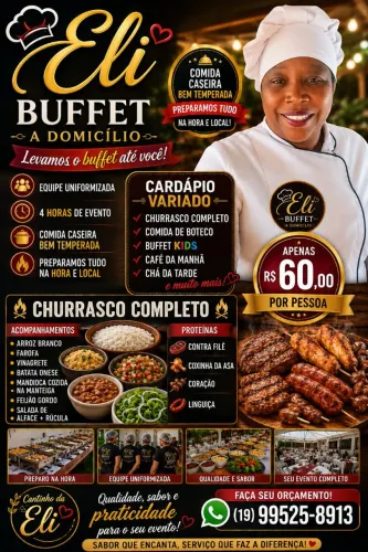 Buffet a domicílio.