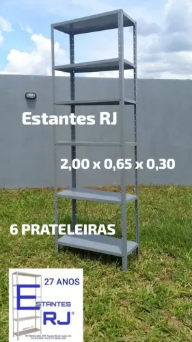 Estante de Aço com 6 Prateleiras para Comércio, Escritório, et