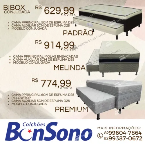 Bicama solteiro bonsono com cama auxiliar d28