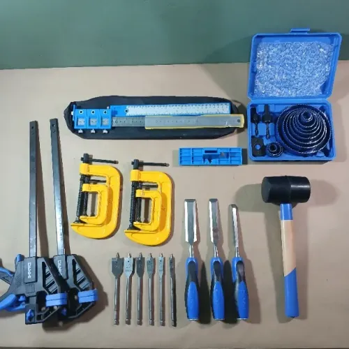 Kit Marcenaria Hobby Serra-Copos, Brocas, Formões e Grampos