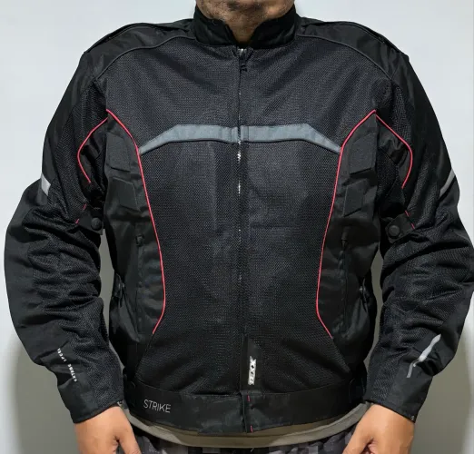 JAQUETA TEXX NEW STRIKE V2 SUMMER MASCULINA - PRETA VERMELHA - TAM. 7G