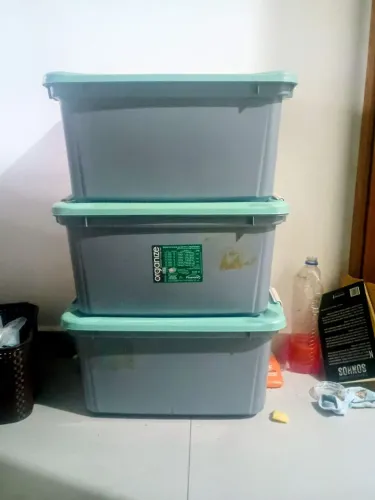 Organizadora com tampa 16 litros 41x28 x23 = as 3 80.00