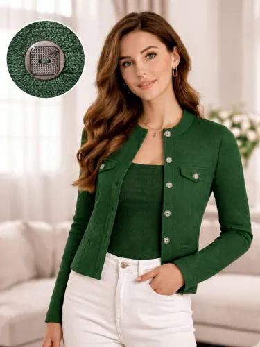 Twin Set Feminino Tricô Novo | Conjunto Elegante Verde | Frete Grátis