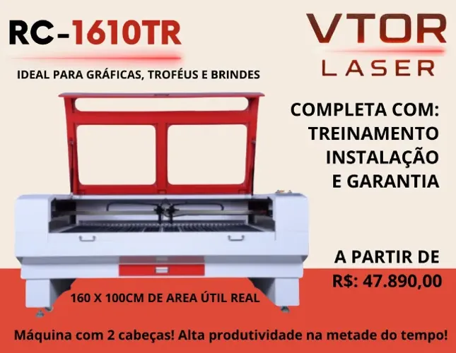 Máquina de corte a laser com cabeçote duplo 100 ou 130W, entrega em uma semana!