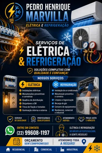 Serviços de elétrica e refrigeração 