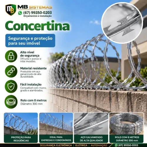 Concertina 30cm - Venda e Instalação 