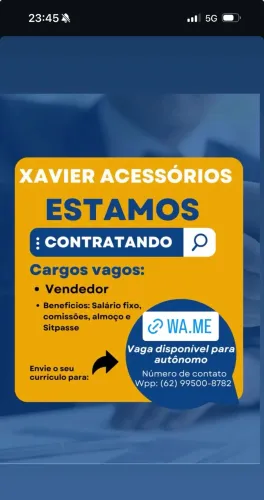 Vaga para vendedores