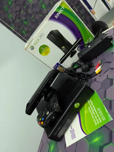 XBOX 360 SLIM + KINECT PACOTE COMPLETO 37 JOGOS