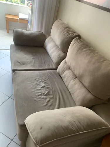 Sofá Bege Retrátil 2 lugares