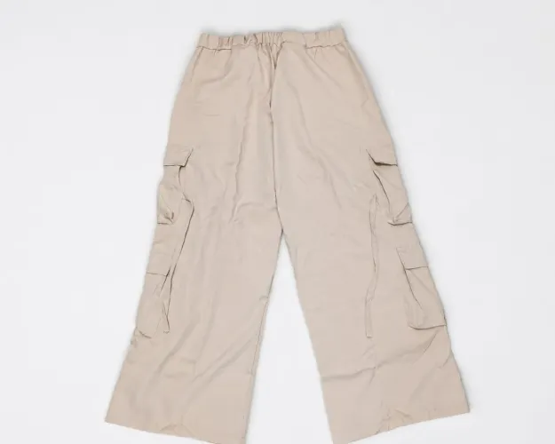 Calça Cargo Reta Casual com Varios Bolsos, Plus Size para Mulheres