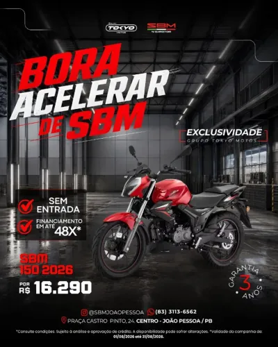 SBM 150 2026 ABS - Financie 100% Sem Entrada Em Até 48x