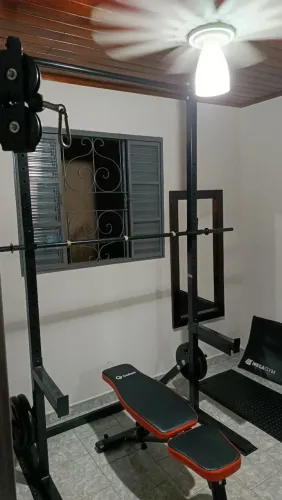 Rack Musculação + barra reta 1,80 m, Agachamento, Supino, vários exercícios 