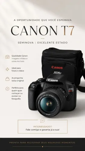 Canon EOS Rebel T7 - Perfeita para Iniciantes e Profissionais