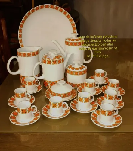 Conjunto de café porcelana antiga Steatita