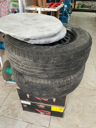 Rodas Ferro aro 16 5 furos com 2 pneus