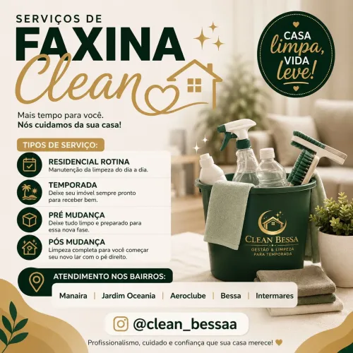 Faxina Residencial, Pós-Mudança, Temporada e Personal Organizer