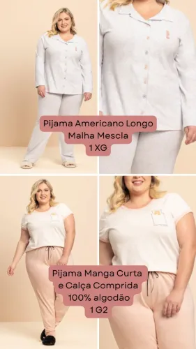 LOTE DE PIJAMAS FEMININOS PLUS SIZE - ÓTIMA OPORTUNIDADE PARA REVENDA!