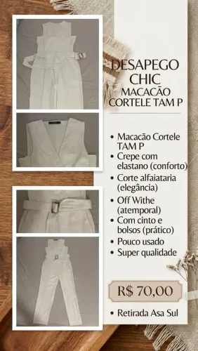 Macacão Cortelle Off White