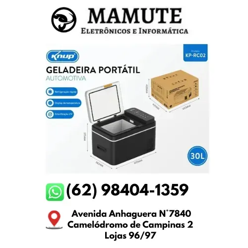 Mini Geladeira Portátil KNUP KP-RC02 - 30L 12V/24V Automotiva/Caminhão Viagem