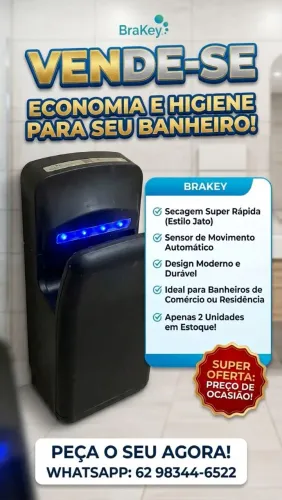 Adeus a papel toalha. Secadores de mãos para banheiro comercial ou residencial