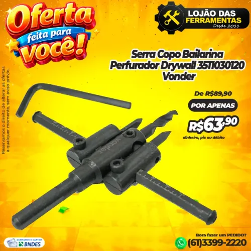 Serra Copo Bailarina Perfurador Drywall Vonder