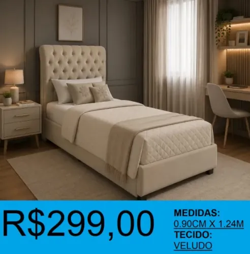 Cabeceira estofada - Elegancia a pronta entrega