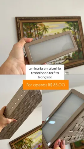 Luminária em alumínio trabalhado na fita trançada