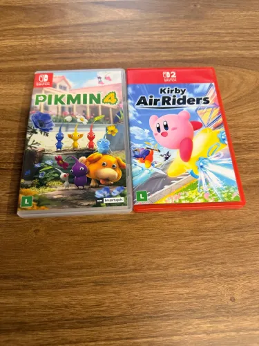 Jogos de Switch 2 e 1 Pikmin e Kirby