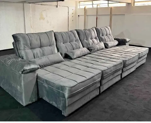 Sofá retrátil reclinável GIGANTE 3,70 CM ESPUMA D33