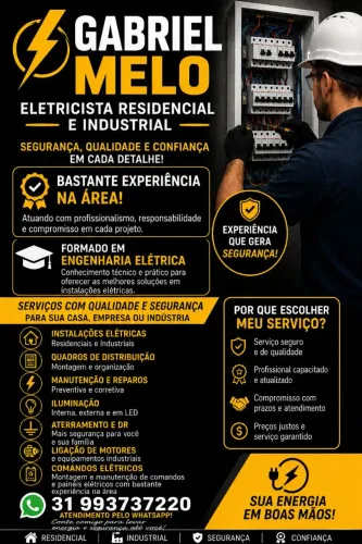 Elétricista Residencial e Industrial SARZEDO,BETIM E CONTAGEM