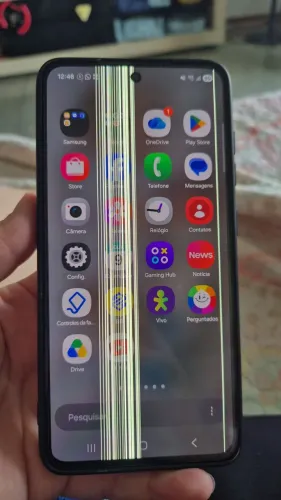 Samsung S21 fe - tela com defeito