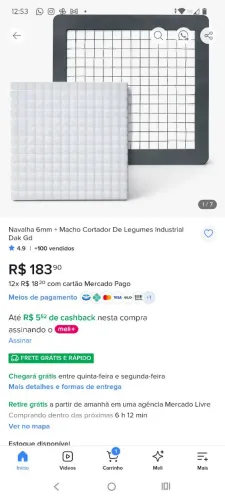 Navalha 6mm + Macho Cortador De Legumes Industrial Dak Gd