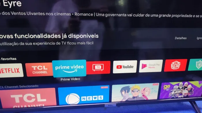 TV 40 SMART TCL ANDROID 4K COM PÉ E CONTROLE