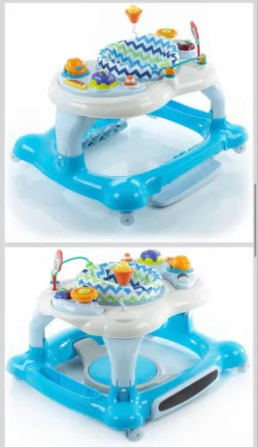 LACRADO - Andador Infantil Para Bebê Goal Walker 4 Em 1 Cosco Kids - Azul