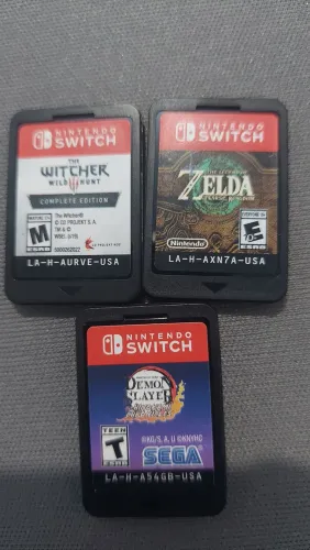 Zelda Tears the witcher demon slayer Nintendo Switch kit 3 jogos 