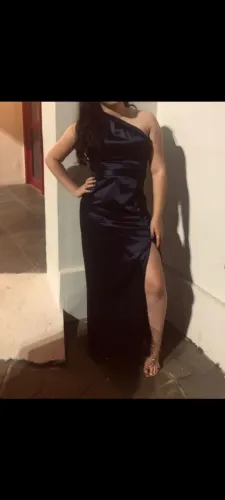 Vestido de festa azul marinho
