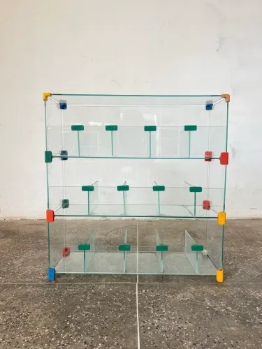 Vitrine de vidro modulado baleiro 15 divisorias 