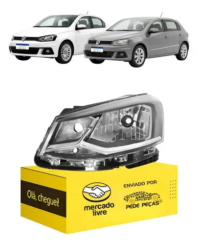 Farol Direito Vw Gol Voyage G7 2017 2018 Friso Cromado Esquerdo/motorista
