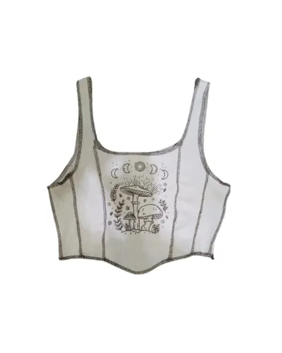Blusa Cropped Estilo Corset Shein - Bege (Tamanho P)