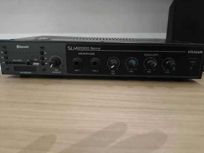 Amplificador Frahm SLiM2000 Optical - Bluetooth, USB, SD e Rádio FM