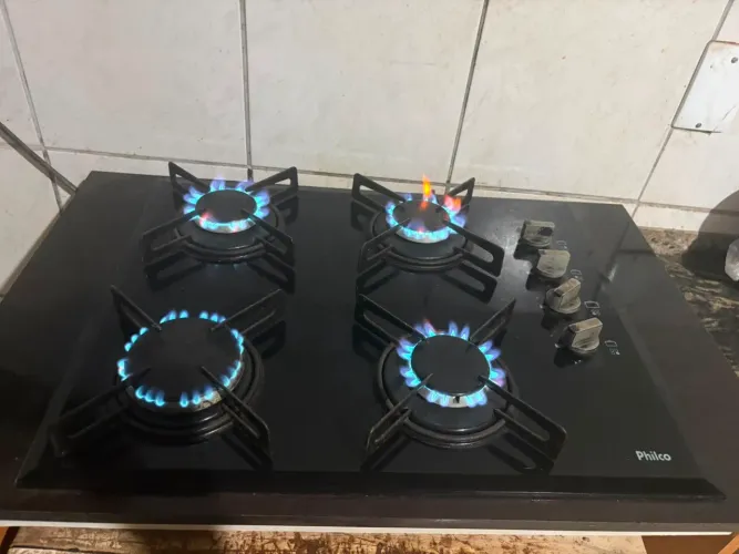Fogão Automático Cooktop + Bancada em madeira