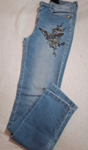 Calça jeans feminina Zoomp bordada 38