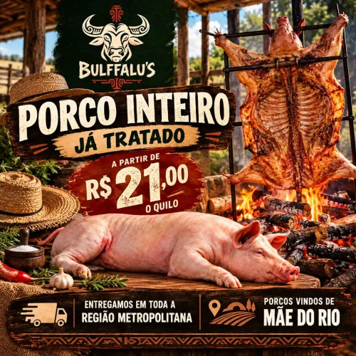 Porco tratado inteiro