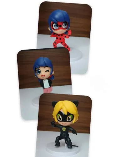 Action Figures Cat Noir, Marinete e Lady Bug