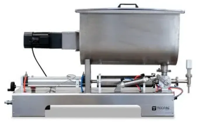 Envasadora de líquidos e pastosos com Mixer e Aquecimento, 30 a 300 ml