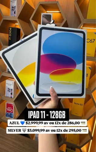 iPad 11 128Gb azul e silver novo lacrado 