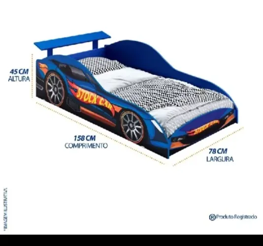 Cama carro infantil azul 