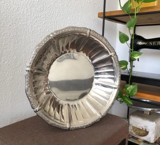 Antiga Tigela Wolf Inox 28cm Ornamentada