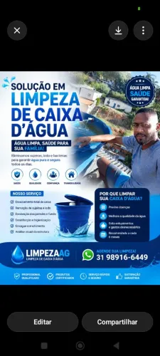 Trabalho com higienização de caixa d'água Gordura ?