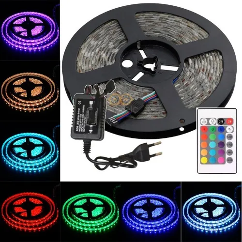 Fita Led Rgb Colorida 5050 Rolo 5m + Fonte 12v 2a e Controle